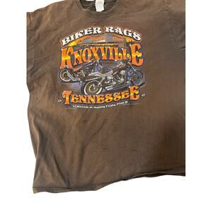 Vintage Biker Rags Knoxville TN Motorcycle T-Shirt - Faded Brown - Size XL